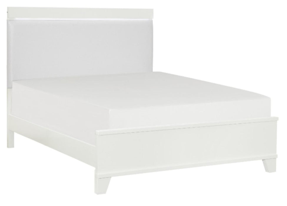 Homelegance Kerren Full Platform Bed in White 1678WF-1* - Home Discount Furniture - NJ-linden