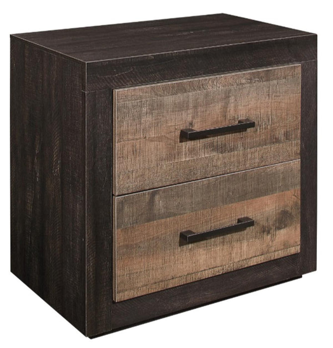 Homelegance Miter Nightstand in Rustin Mahogany & Dark Ebony 1762-4 - Home Discount Furniture - NJ-linden