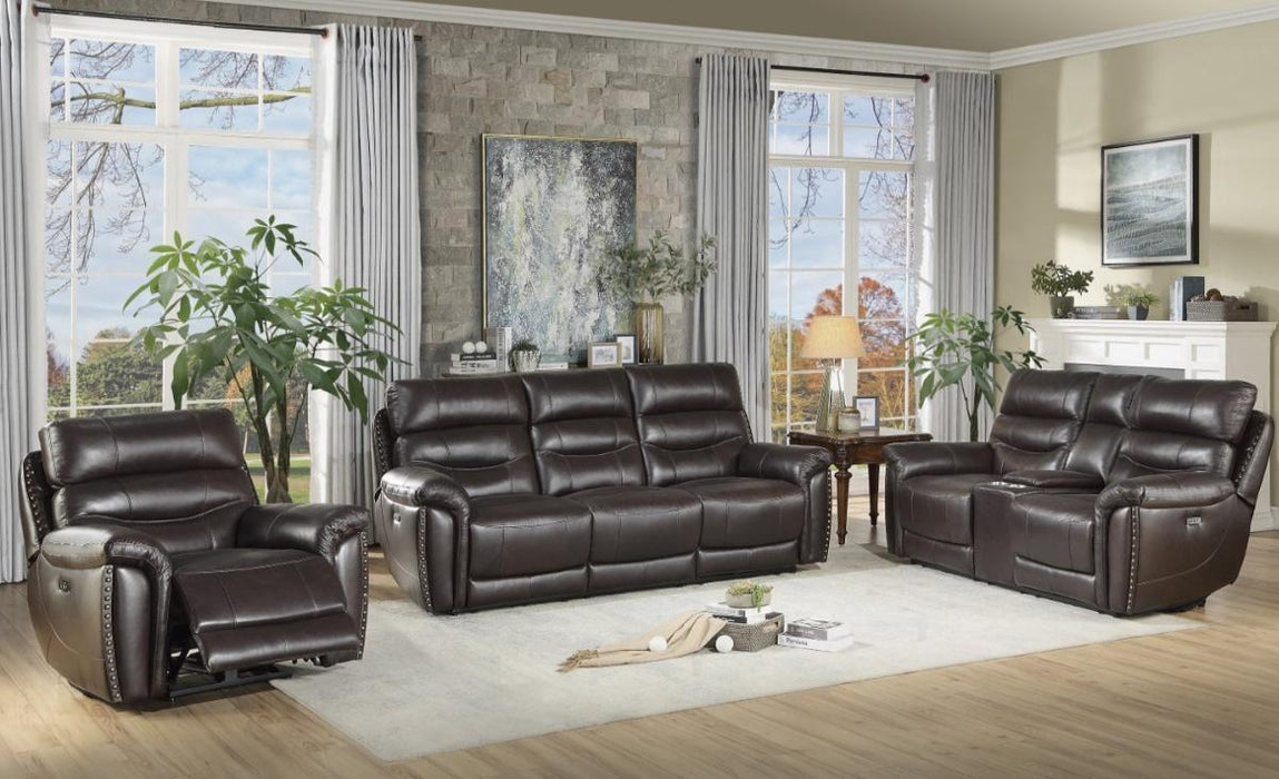 Homelegance Furniture Lance Power Double Reclining Loveseat with Power Headrests in Brown 9527BRW-2PWH - Home Discount Furniture - NJ-linden