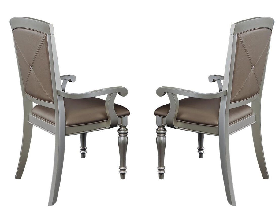 Homelegance Orsina Arm Chair in Silver (Set of 2) - Home Discount Furniture - NJ-linden