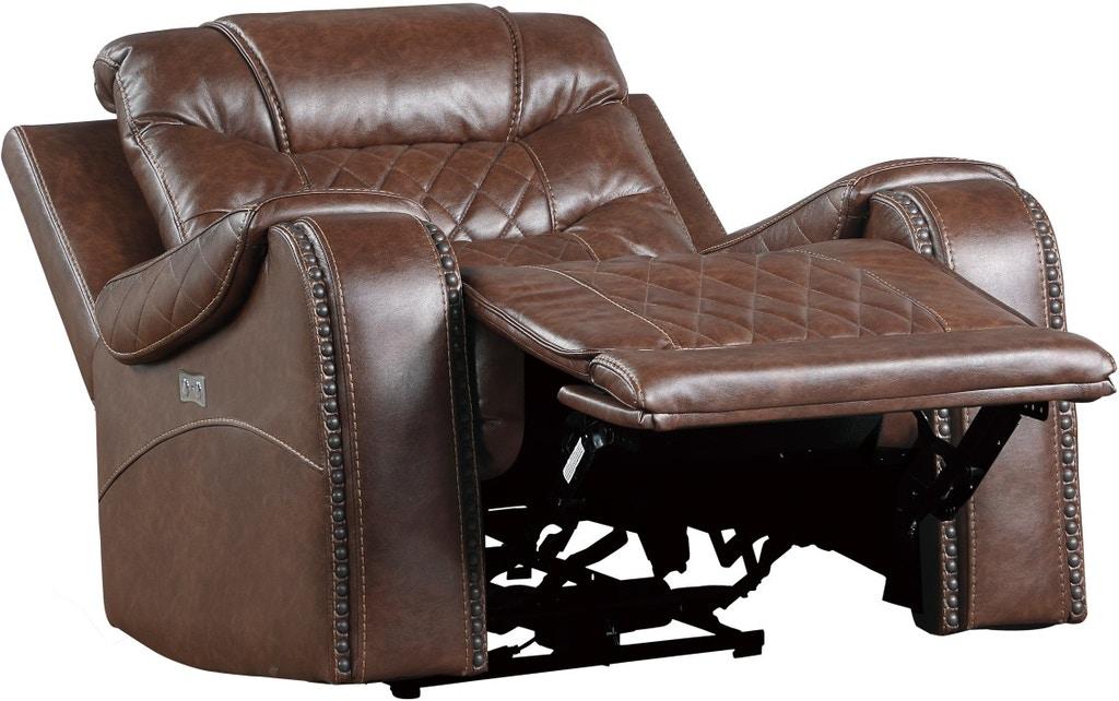 Homelegance Furniture Putnam Swivel Glider Reclining Chair in Brown 9405BR-1 - Home Discount Furniture - NJ-linden