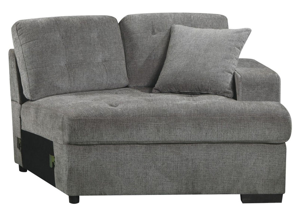 Homelegance Furniture Logansport Right Side Cuddler with 1 Pillow in Gray 9401GRY-RU - Home Discount Furniture - NJ-linden