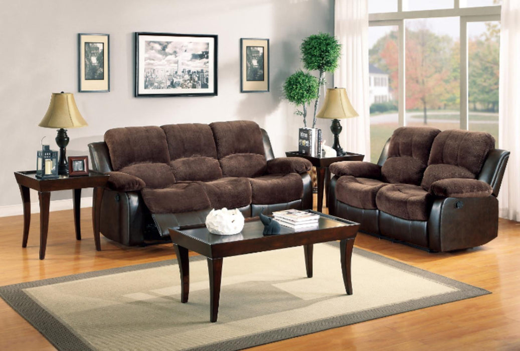 Homelegance Furniture Granley Double Reclining Loveseat in Chocolate 9700FCP-2 - Home Discount Furniture - NJ-linden