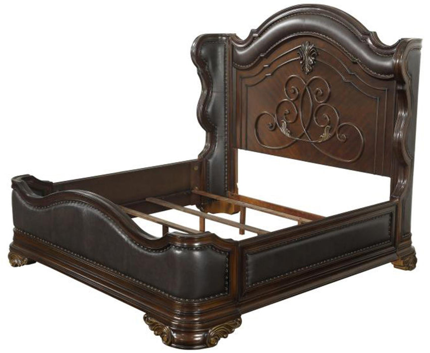 Homelegance Royal Highlands King Upholstered Panel Bed in Rich Cherry 1603K-1EK - Home Discount Furniture - NJ-linden