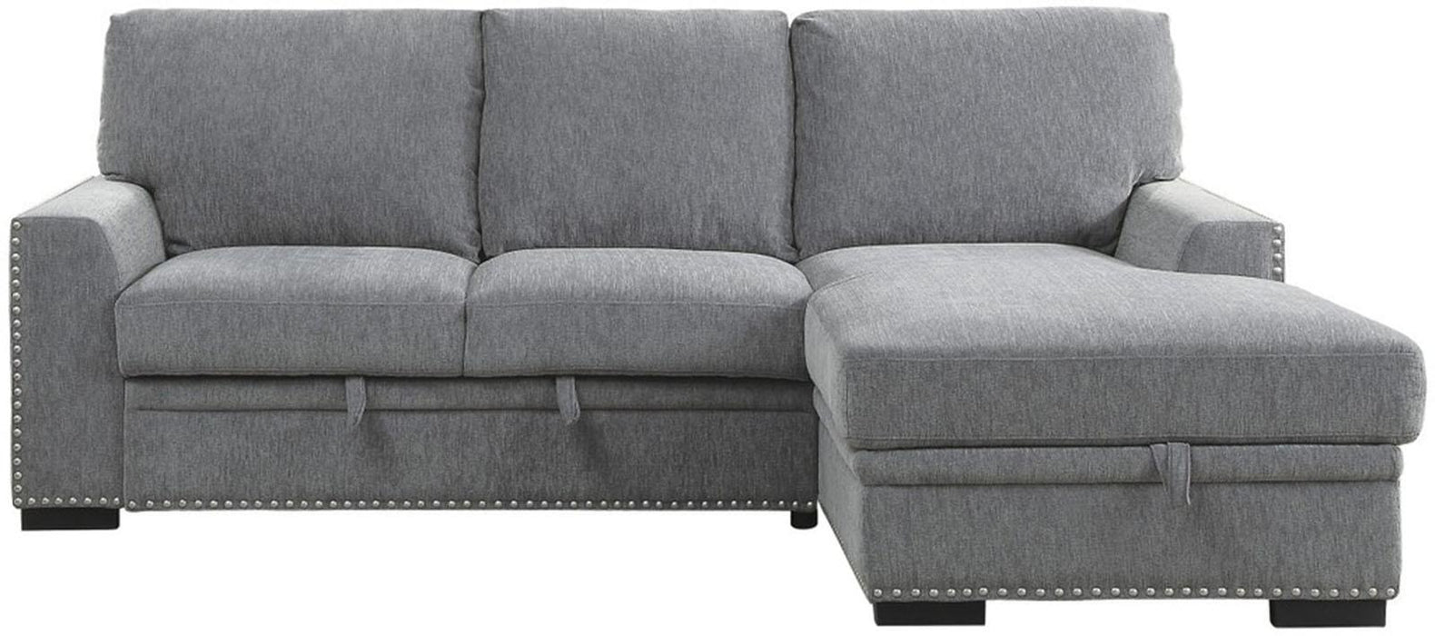 Homelegance Furniture Morelia 2pc Sectional with Pull Out Bed and Right Chaise in Dark Gray 9468DG*2RC2L - Home Discount Furniture - NJ-linden