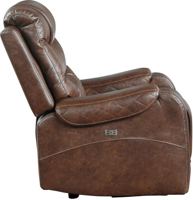 Homelegance Furniture Putnam Power Reclining Chair in Brown 9405BR-1PW - Home Discount Furniture - NJ-linden