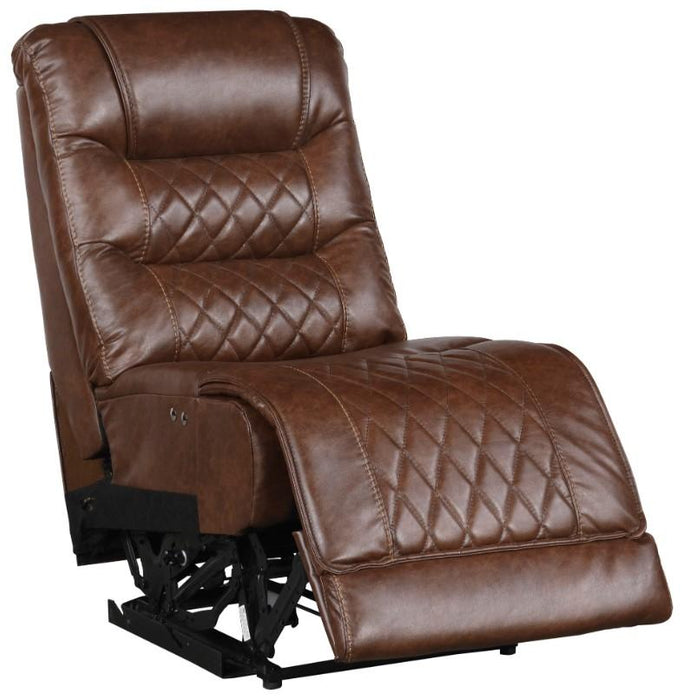 Homelegance Furniture Putnam Power Armless Reclining Chair in Brown 9405BR-ARPW - Home Discount Furniture - NJ-linden