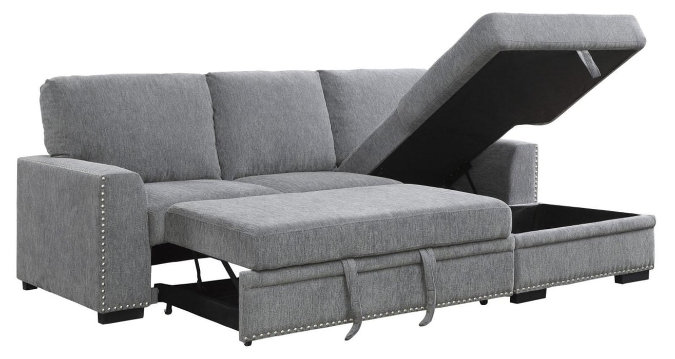 Homelegance Furniture Morelia 2pc Sectional with Pull Out Bed and Right Chaise in Dark Gray 9468DG*2RC2L - Home Discount Furniture - NJ-linden