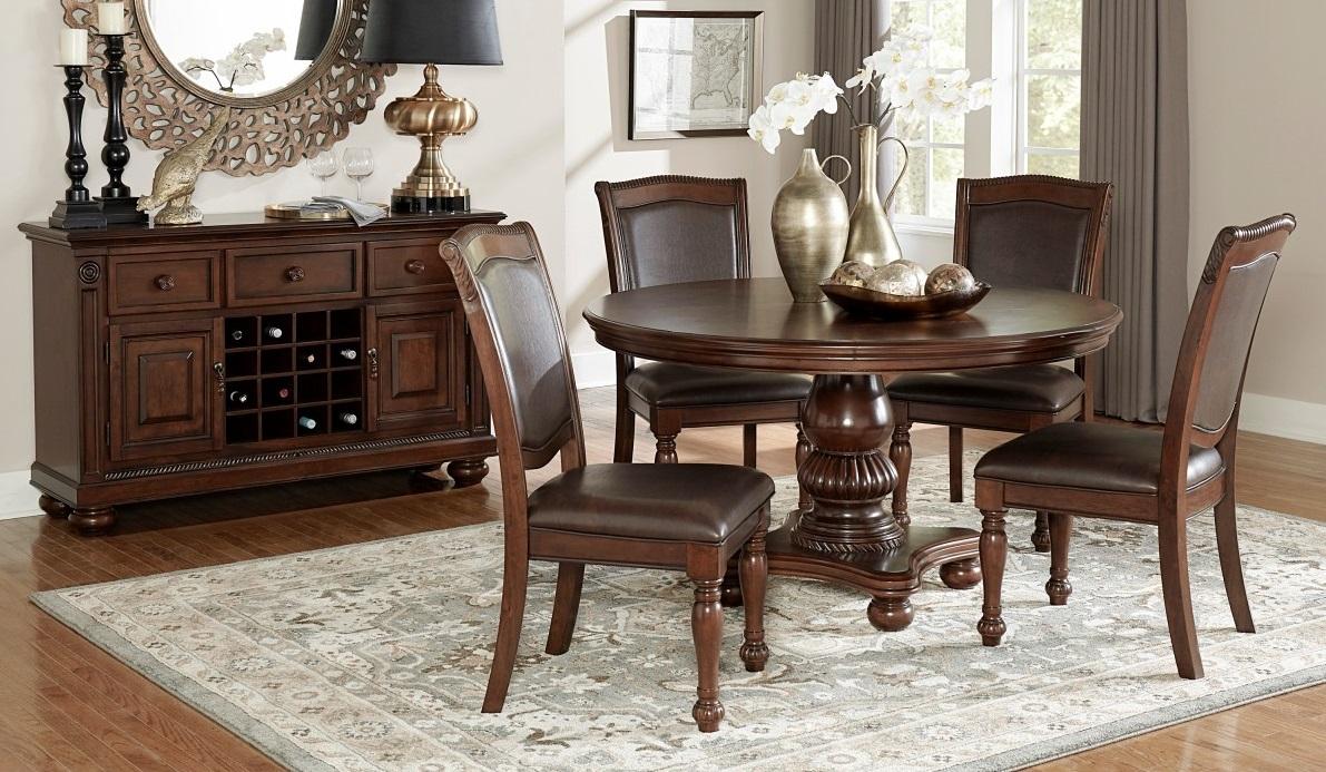 Homelegance Lordsburg Round Dining Table in Brown Cherry 5473-54* - Home Discount Furniture - NJ-linden