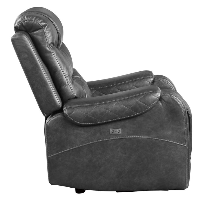 Homelegance Furniture Putnam Power Reclining Chair in Gray 9405GY-1PW - Home Discount Furniture - NJ-linden