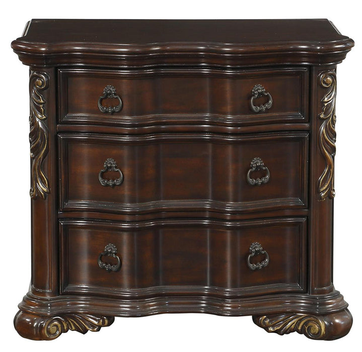 Homelegance Royal Highlands 3 Drawer Nightstand in Rich Cherry 1603-4 - Home Discount Furniture - NJ-linden