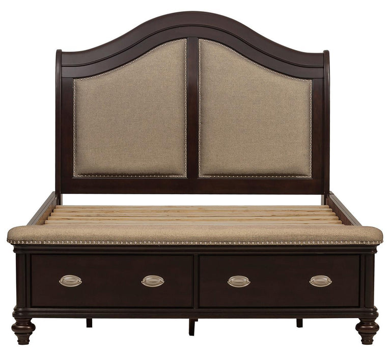 Homelegance Marston Queen Sleigh Storage Bed in Dark Cherry 2615DC-1 - Home Discount Furniture - NJ-linden