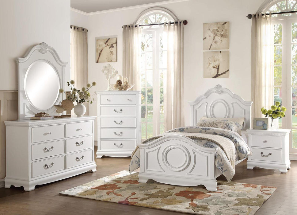 Homelegance Lucida Full Panel Bed in White 2039FW-1* - Home Discount Furniture - NJ-linden