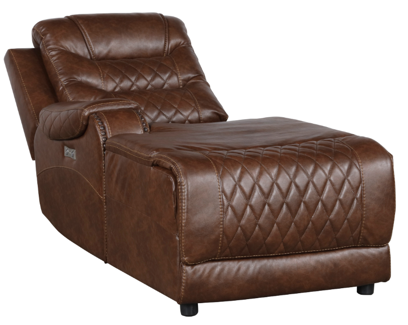 Homelegance Furniture Putnam Power Left Side Reclining Chaise with USB Port in Brown 9405BR-LCPW - Home Discount Furniture - NJ-linden