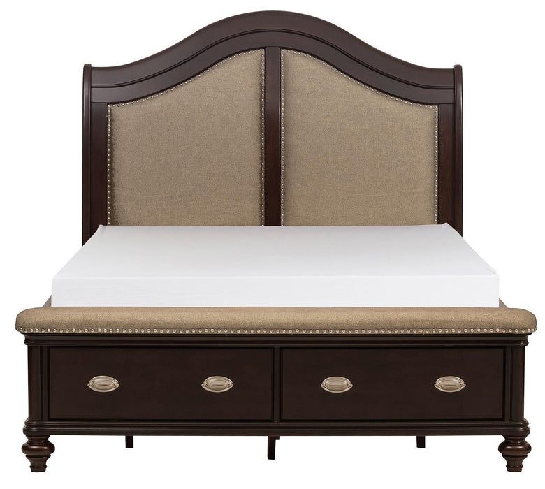 Homelegance Marston Queen Sleigh Storage Bed in Dark Cherry 2615DC-1 - Home Discount Furniture - NJ-linden