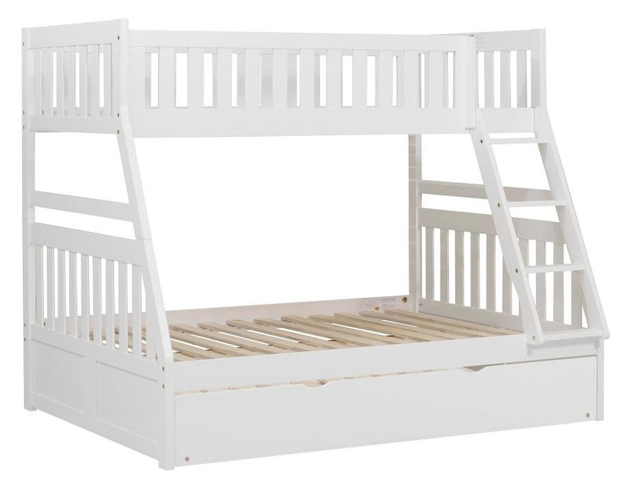 Homelegance Galen Twin/Full Bunk Bed w/ Twin Trundle in White B2053TFW-1*R - Home Discount Furniture - NJ-linden