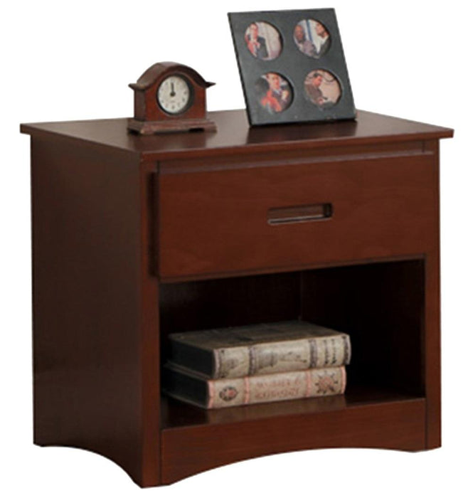 Homelegance Rowe 1 Drawer Night Stand in Dark Cherry B2013DC-4 - Home Discount Furniture - NJ-linden