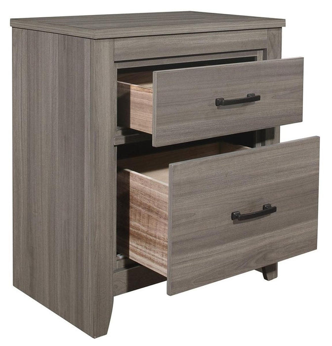 Homelegance Waldorf 2 Drawer Nightstand in Dark Gray 1902-4 - Home Discount Furniture - NJ-linden