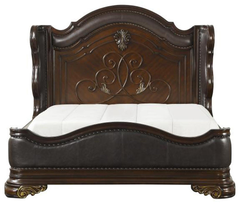 Homelegance Royal Highlands King Upholstered Panel Bed in Rich Cherry 1603K-1EK - Home Discount Furniture - NJ-linden