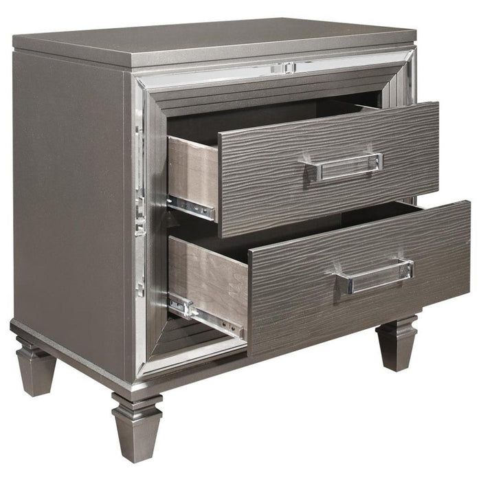 Homelegance Tamsin Nightstand in Silver Grey Metallic 1616-4 - Home Discount Furniture - NJ-linden