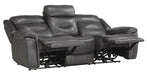 Danio Power Double Reclining Sofa with Power Headrests in Dark Gray 9528DGY-3PWH - Home Discount Furniture - NJ-linden