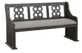 Arasina Bench with Curved Arms in Dark Pewter 5559N-14A - Home Discount Furniture - NJ-linden