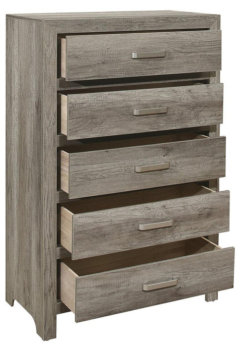 Mandan 5 Drawer Chest in Weathered Gray 1910GY-9 - Home Discount Furniture - NJ-linden