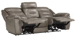 Danio Power Double Reclining Sofa with Power Headrests in Brownish Gray 9528BRG-3PWH - Home Discount Furniture - NJ-linden