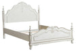 Cinderella Queen Poster Bed in Antique White 1386NW-1* - Home Discount Furniture - NJ-linden