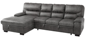 Michigan Sectional with Pull Out Bed and Left Chaise in Dark Gray 9407DG*2LC3R - Home Discount Furniture - NJ-linden