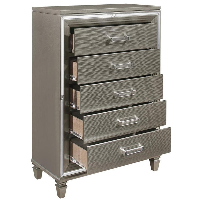 Tamsin Chest in Silver Grey Metallic 1616-9 - Home Discount Furniture - NJ-linden