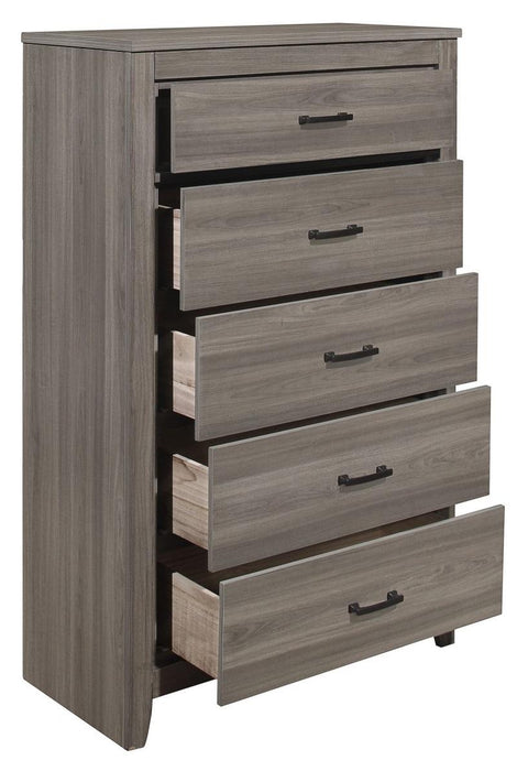 Waldorf 5 Drawer Chest in Dark Gray 1902-9 - Home Discount Furniture - NJ-linden