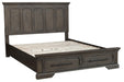 Taulon Queen Platform Bed with Footboard Storage in Dark Oak 5438-1* - Home Discount Furniture - NJ-linden
