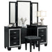 Allura Vanity Stool in Black 1916BK-14 - Home Discount Furniture - NJ-linden