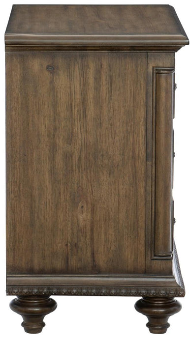 Rachelle 3 Drawer Nightstand in Weathered Pecan 1693-4 - Home Discount Furniture - NJ-linden