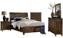 Jerrick Queen Sleigh Platform Bed with Footboard Storage in Burnished Brown 1957-1* - Home Discount Furniture - NJ-linden