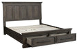 Taulon Queen Platform Bed with Footboard Storage in Dark Oak 5438-1* - Home Discount Furniture - NJ-linden