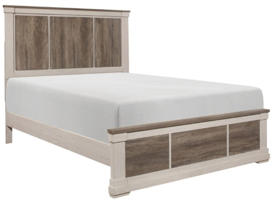 Arcadia King Panel Bed in White & Weathered Gray 1677K-1EK* - Home Discount Furniture - NJ-linden