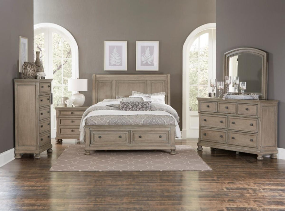 Bethel Queen Sleigh Platform Bed with Footboard Storage in Gray 2259GY-1* - Home Discount Furniture - NJ-linden