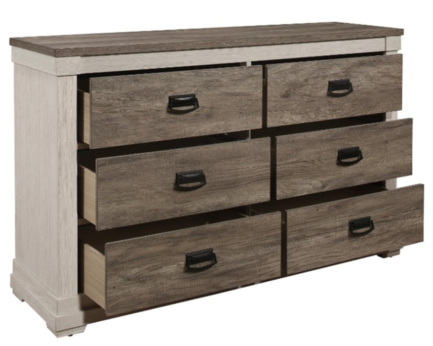 Arcadia Dresser in White & Weathered Gray 1677-5 - Home Discount Furniture - NJ-linden