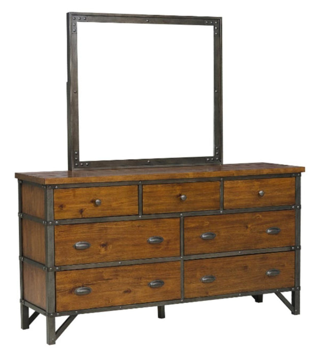 Holverson Mirror in Rustic Brown & Gunmetal 1715-6 - Home Discount Furniture - NJ-linden
