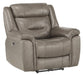 Danio Power Double Reclining Chair with Power Headrests in Brownish Gray 9528BRG-1PWH - Home Discount Furniture - NJ-linden
