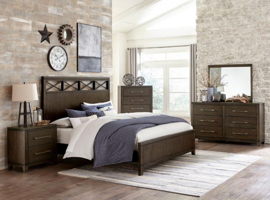 Griggs Queen Panel Bed in Dark Brown 1669-1* - Home Discount Furniture - NJ-linden