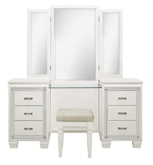 Allura Vanity Stool in White 1916W-14 - Home Discount Furniture - NJ-linden