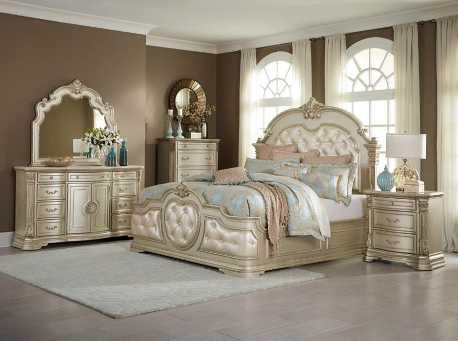 Antoinetta Queen Panel Bed in Champagne Wood 1919NC-1* - Home Discount Furniture - NJ-linden