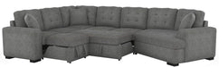 Logansport Left Side 2-Seater with Pull-out Ottoman and 1 Pillow in Gray 9401GRY-2L - Home Discount Furniture - NJ-linden