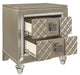 Youth Loudon 2 Drawer Nightstand in Champagne Metallic B1515-4 - Home Discount Furniture - NJ-linden