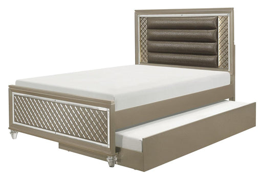 Youth Loudon Twin Platform with Trundle Bed in Champagne Metallic image
