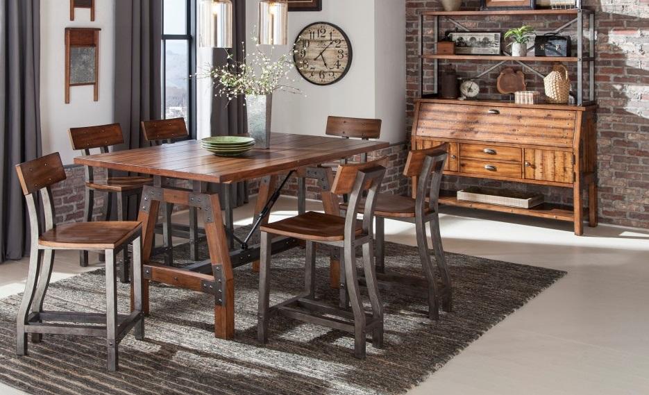 Holverson Counter Height Table in Rustic Brown 1715-36 - Home Discount Furniture - NJ-linden
