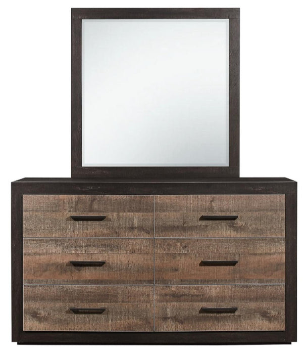 Miter Mirror in Rustin Mahogany & Dark Ebony 1762-6 - Home Discount Furniture - NJ-linden